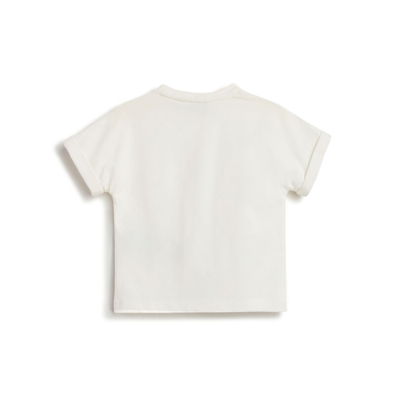 Girls White Printed Short Sleeve T-Shirt image number 1
